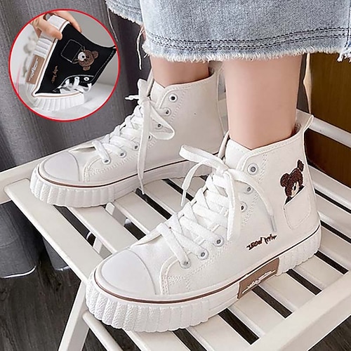 

Damen Turnschuhe Stiefel Übergrössen Hochgeschnittene Turnschuhe Outdoor Täglich Stiefeletten Stiefeletten Stickerei Flacher Absatz Runde Zehe Sport Brautkleider schlicht Minimalismus Rennen