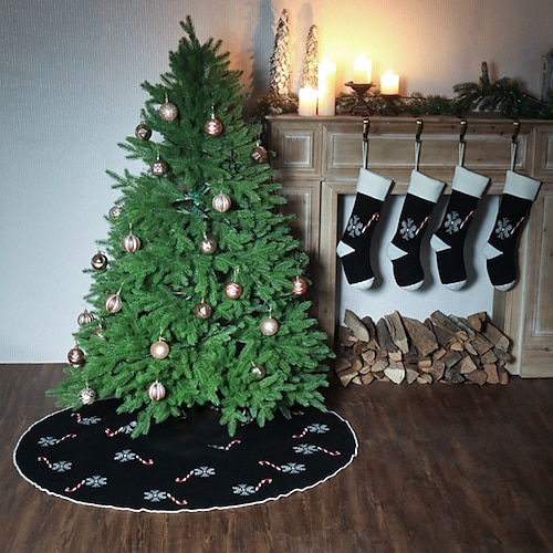 

Weaving Tree Skirt Tree Bottom Apron Woolen Christmas Gift Decoration Scene Layout Snowflake Crutches Sugar Tree Skirt