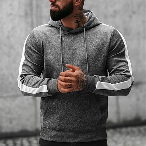 

Herren Hoodie Sweatshirt Kapuze Schwarz Marineblau Grün Grau Mit Kapuze Farbblock Glatt Patchwork Sport Natur Täglich Festtage Strassenmode Cool Brautkleider schlicht Frühling Herbst Bekleidung