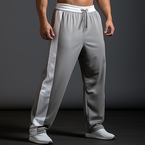 

Men's Sweatpants Joggers Wide Leg Sweatpants Trousers Pocket Drawstring Elastic Waist Color Block Comfort Breathable Outdoor Daily Going out Fashion Casual Black Dark Gray