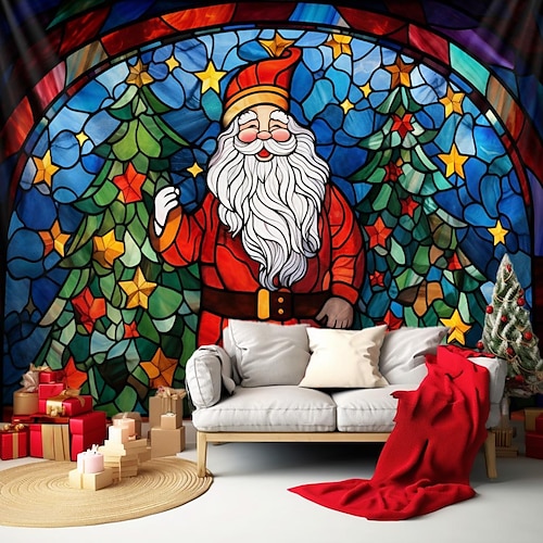 

Christmas Santa Claus Hanging Tapestry Wall Art Large Tapestry Mural Decor Photograph Backdrop Blanket Curtain Home Bedroom Living Room Decoration