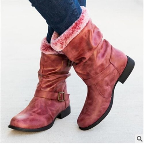 

Mujer Botas Botas de Moto Botas holgadas Tallas Grandes Exterior Diario Botas a media pierna Botines Botines Hebilla Tacón Plano Dedo redondo Vintage Clásico Casual Ante Cremallera Color sólido Negro