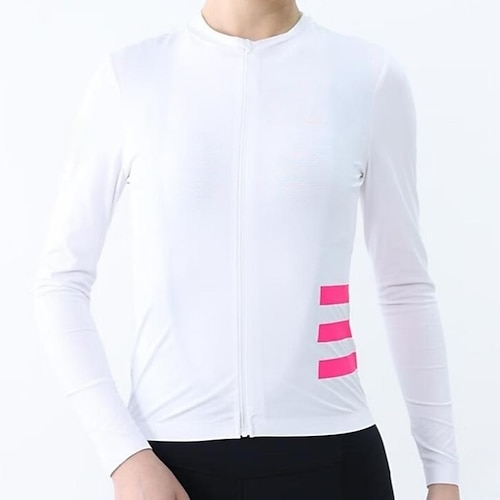 

Mulheres Camisa para Ciclismo Manga Longa Moto Blusas com 3 bolsos traseiros Ciclismo de Montanha Ciclismo de Estrada Tiras Refletoras Bolso Traseiro Detalhes Refletores Capilaridade Amarelo Rosa