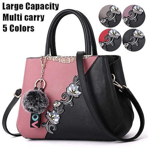 

Mujer Bolso de mano Bolso bandolera Bolsa de hombro Bolsa Boston Cuero de PU Exterior Diario Festivos Colgante Cuentas Cremallera Gran Capacidad Impermeable Ligero Color sólido Bloque de color Estilo