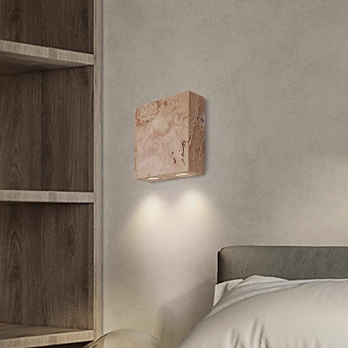 

Lightinthebox Applique murale LED en pierre 2/4 têtes 15 cm - Support mural minimaliste - Décoration d'intérieur - Luminaire d'intérieur pour salon, chambre à coucher - Blanc chaud 110-240 V