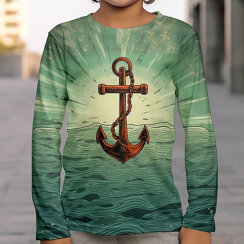 

garçons 3d graphique t-shirt t-shirt à manches longues impression 3d automne sports d'hiver mode streetwear polyester enfants 3-12 ans col rond extérieur décontracté quotidien coupe régulière