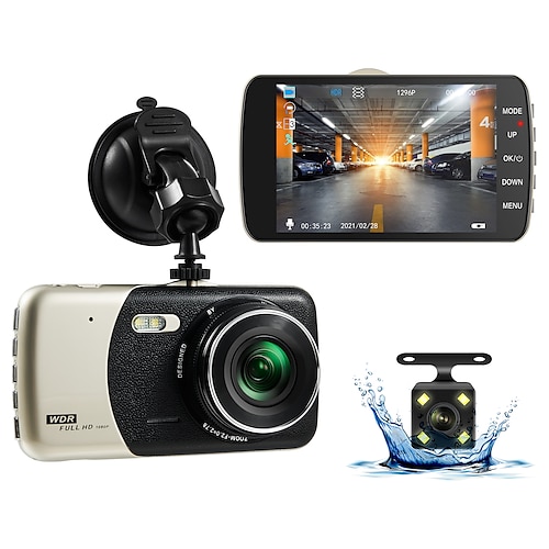Auto Dvr 4-Zoll-Dual-Lens-Autokamera Dvr-Camcorder Full HD 1080p