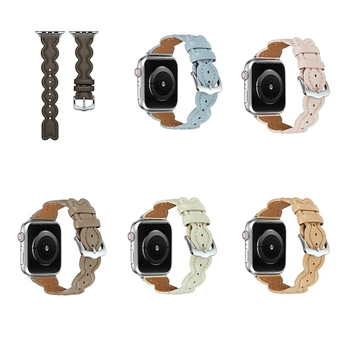 

1 Packung Lederband Kompatibel mit Apple Watch Armband 38mm 40mm 41mm 42mm 44mm 45mm 49mm Robust Metallverschluss Luxus Echtes Leder Ersatzarmband für iwatch Series Ultra 8 7 SE 6 5 4 3 2 1