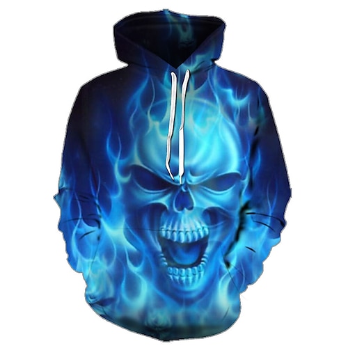 

Halloween Skelett / Totenkopf Kapuzenshirt Bedruckt Vordertasche Grafik Kapuzenshirt Für Herren Damen Unisex Erwachsene 3D-Druck 100% Polyester Party Festtage