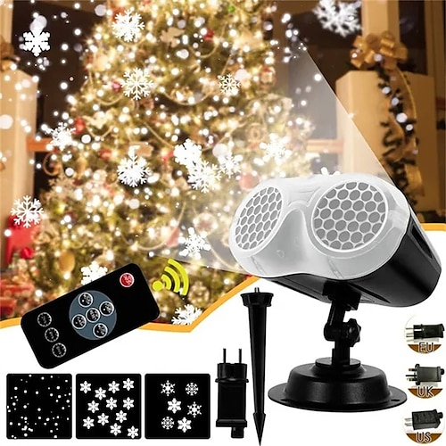 

Christmas Projector LED Lights Waterproof 3D Snowflake Projector Lamp with Remote Control for Christmas Wedding Party