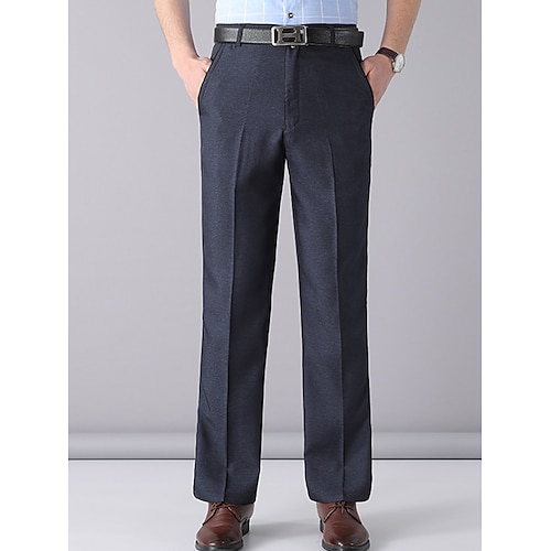 

Hombre pantalones de traje Pantalones Pantalones de traje Bolsillo Plano Comodidad Transpirable Exterior Diario Noche Moda Casual Negro Azul Oscuro