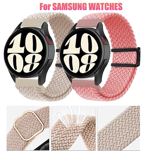 

Watch Band for Samsung Galaxy Watch 6/5/4 40/44mm, Galaxy Watch 5 Pro 45mm, Galaxy Watch 4/6 Classic 42/46/43/47mm, Watch 3, Active 2, Gear S3 S2 Fabric Replacement Strap Breathable Sport Band