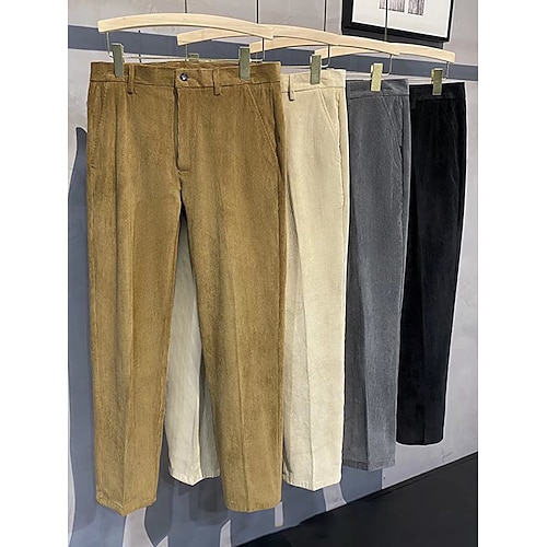 

Herren Anzughosen Cordhose Winterhose Hose Hosen Anzughose Tasche Glatt Komfort Atmungsaktiv Outdoor Täglich Ausgehen Modisch Brautkleider schlicht Schwarz Khaki