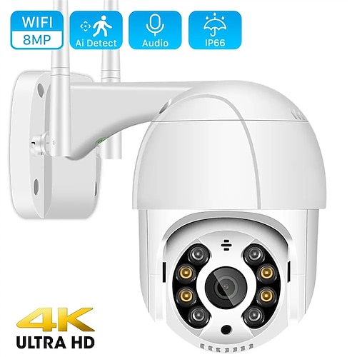 

8mp 4k caméra ptz sans fil hd 1080p couleur vision nocturne wifi caméra ip extérieure h.265 5mp ai suivi automatique caméra de surveillance cctv