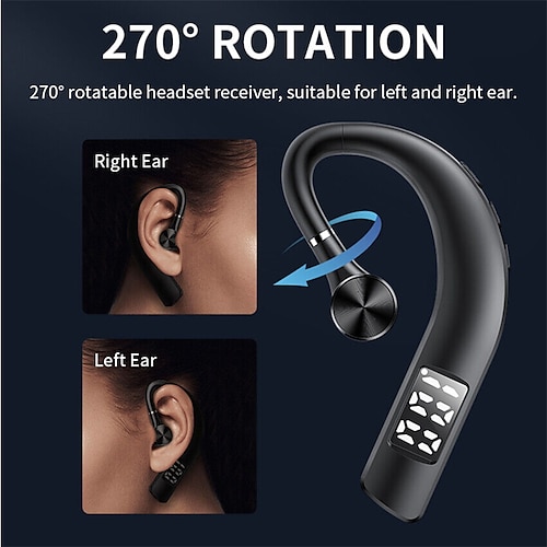 

Bluetooth 5.2 écouteur sans fil oreillette affichage led casque de voiture casque avec micro