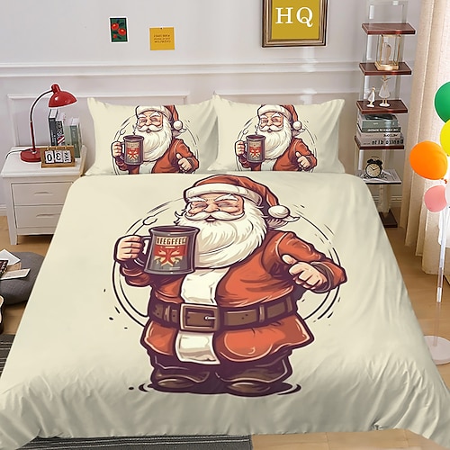 

Juego de funda nórdica navideña, juego de cama rojo con árbol de Navidad negro, estilo navideño, diseño navideño, decoración del hogar