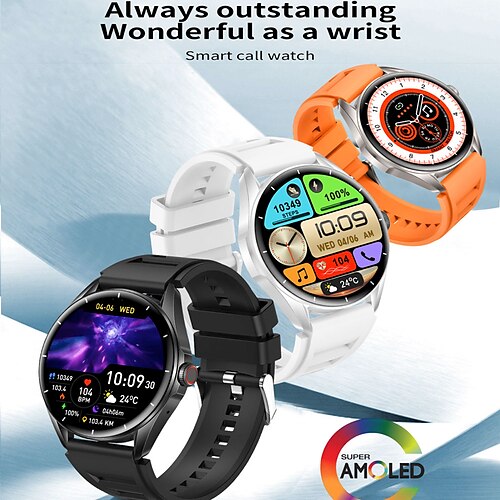 

696 L61D Montre intelligente 1.43 pouce Smartwatch Montre Connectée Bluetooth Podomètre Rappel d'Appel Moniteur de Sommeil Compatible avec Android iOS Femme Hommes Mode Mains-Libres Rappel de Message