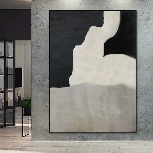 

peinture à l'huile à la main toile mur art décoration moderne noir et blanc simple pour la décoration intérieure roulé sans cadre peinture non étirée