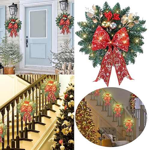 

guirlanda de natal ao ar livre inverno porta da frente, guirlanda de boas-vindas natal festa criativa guirlanda ornamento olá sinal janela aglomerados de frutas vermelhas varanda de casa artificial