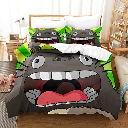 

Ensemble de housse de couette à motif de chat dragon mignon 3D, ensembles de literie avec housse de couette boho imprimés avec taie d'oreiller enveloppe, pour chambre à coucher, décoration de chambre