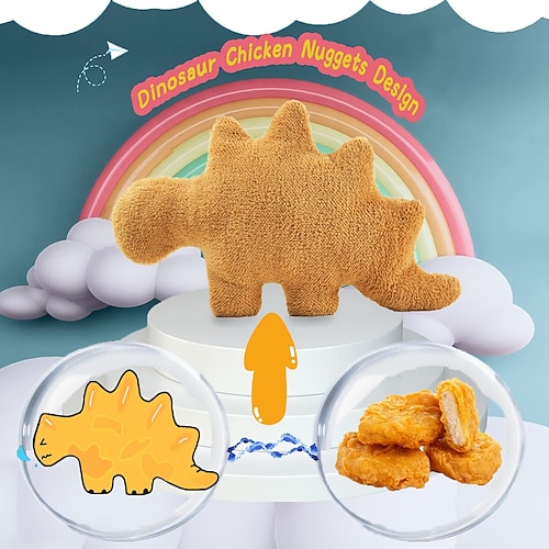 

nxchizs Oreiller nugget de dinosaure en peluche pour des câlins confortables, ne peut pas rester immobile, idées de cadeaux créatives pour les garçons et les filles lors des fêtes de fin d'année,