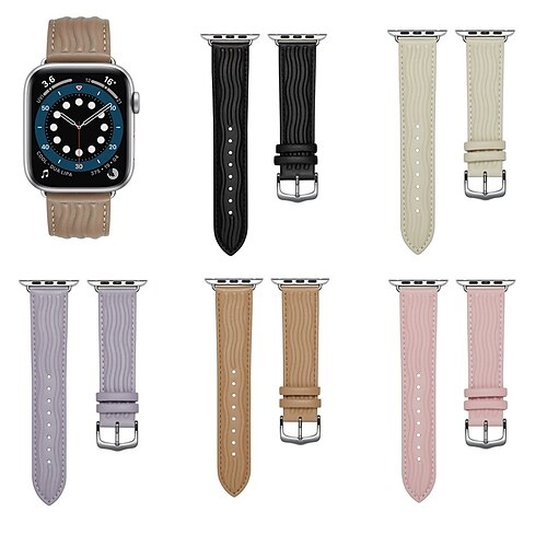 

1pack Leather Band Compatible with Apple Watch band 38mm 40mm 41mm 42mm 44mm 45mm 49mm Rugged Luxury Adjustable Genuine Leather Strap Replacement Wristband for iwatch Series Ultra 8 7 SE 6 5 4 3 2 1