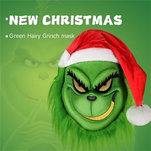 

Christmas Stranger Grinch Mask Glove Set Party Prop Thief Dress Up