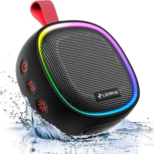 

Waterproof Wireless Shower Speaker with TWS RGB Light - Enjoy Music Anywhere!