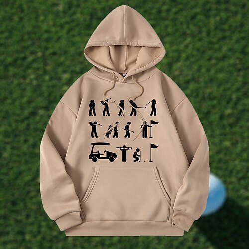 

Mujer Sudadera con capucha de golf Jersey de golf Transpirable Secado rápido Dispersor de humedad Manga Larga Ropa de golf Camiseta Ajuste regular Correa Bolsillo delantero Gracioso Impreso Primavera