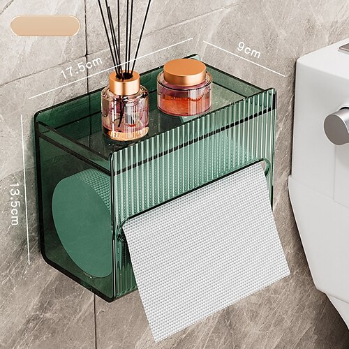 Toilet paper holder with phone holder, perforated aluminum paper