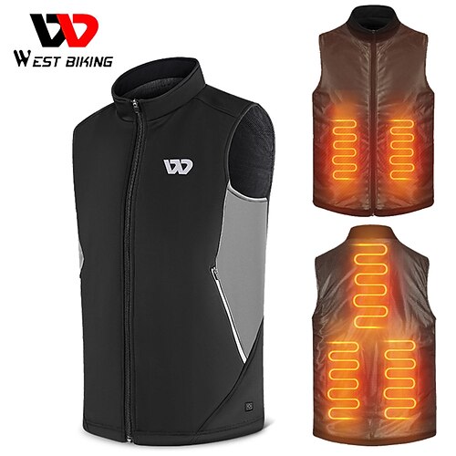 

West ciclismo mujeres hombres chaleco calentado usb invierno calefacción eléctrica chaqueta sin mangas calor al aire libre ciclismo caza ropa de camping