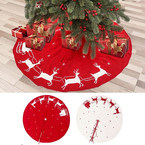 

Christmas Tree Skirt Knitted Tree Skirt Apron Christmas Tree Skirt Knitted Elk Christmas Decoration Supplies