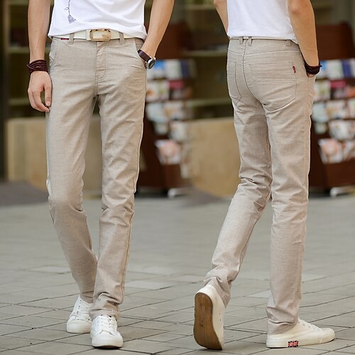 

Homme Pantalon en lin Pantalon Pantalon plissé Pantalon Gurkha Poche Taille haute Plein Confort Respirable Extérieur du quotidien Sortie Mélange de Lin Coton Mode Décontractées Kaki foncé Kaki