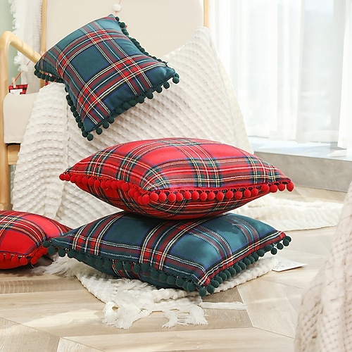 

Jour de Noël ventes directes amazon vente chaude plaid grande boule en peluche carré coussin maison chambre canapé salon taille repos