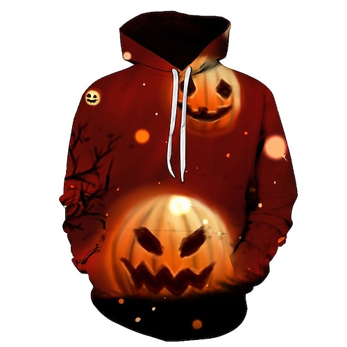 

Halloween Pumpkin Hoodie Cartoon Manga Anime Front Pocket Graphic Hoodie For Men's Women's Unisex Adults' 3D Print Polyster Casual Daily