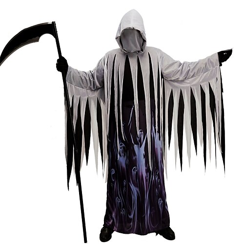 

Geist Geistergesicht Cosplay Kostüm Kapuzenmantel Erwachsene Herren Cosplay Halloween Leistung Party Halloween Halloween Karneval Maskerade Einfache Halloween-Kostüme