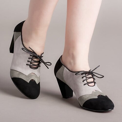 

Damen Sandalen Outdoor Bullock Schuhe Übergrössen Vintage-Schuhe Party Täglich Kätzchen-Ferse Vintage Modisch Elegant Kunstleder Ausgeschnitten Weiß Gelb Blau