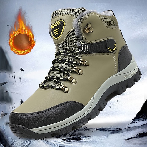 

Hombre Botas Botas de nieve Zapatos de invierno Forro de Lana Casual Exterior Diario Tejido Templado Transpirable Cómodo Mocasín Negro Verde Ejército Gris Bloque de color Otoño Invierno