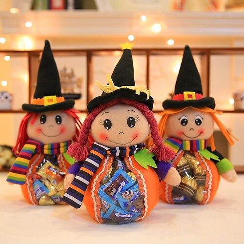 

Halloween Gift Bag Creative Cute Witch Doll Candy Bag Trick or Treat Bag Goodie Bag for Kids