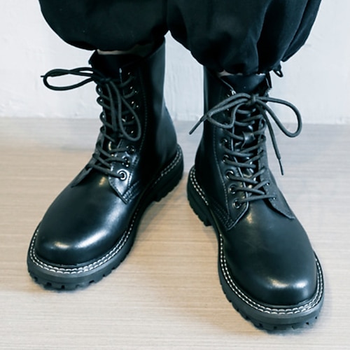 

Homens Botas Botas da Moda Botas de Moto Forro de Lã Vintage Clássico Casual Ao ar livre Diário Pele Aumentar a Altura Confortável Resistência ao desgaste Botas / Botins Com Cadarço Preto Outono