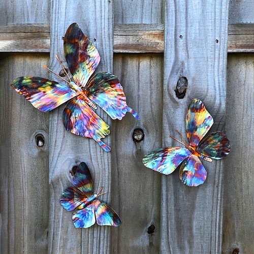 

Schmetterlings-Wanddekoration, Hängedekoration für den Innen- und Außenbereich, geeignet für Wohn- und Schlafzimmer, lebendige handgefertigte Dekorationen