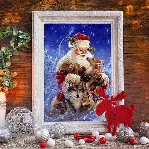 

1 Stück Weihnachten DIY Diamant Malerei Schneemann Santa Diamant Malerei Handwerk Home Geschenk ohne Rahmen