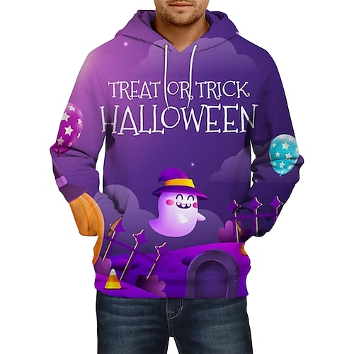 

Halloween Pumpkin Hoodie Print Front Pocket Graphic Hoodie For Men's Women's Unisex Adults' 3D Print 100% Polyester Casual Daily