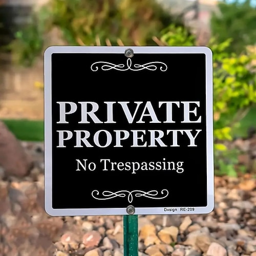 

2pcs/pack Private Property No Trespassing Sign 9x9 Rust Free Aluminum UV Ink Printed Durable/Weatherproof For House