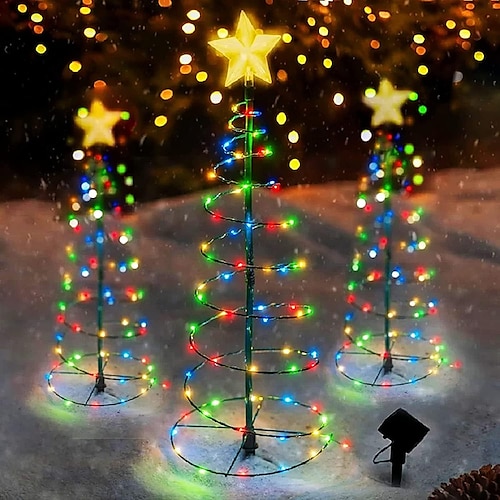 

Рождественские солнечные фонари для газона на открытом воздухе IP65 водонепроницаемый светодиодные рождественские елки садовые фонари Рождественский двор сад дорожка наружное украшение