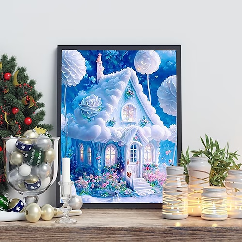 

1pc inverno diy pintura diamante boneco de neve pintura diamante artesanato casa presente sem moldura