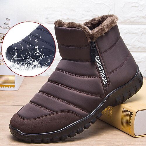 

Homens Feminino Botas Botas de Neve Sapatos de inverno Aventura Caminhada Vintage Ao ar livre Diário Pêlo Sintético Prova-de-Água Confortável Antiderrapante Botas Cano Médio Cor de café Preto Azul