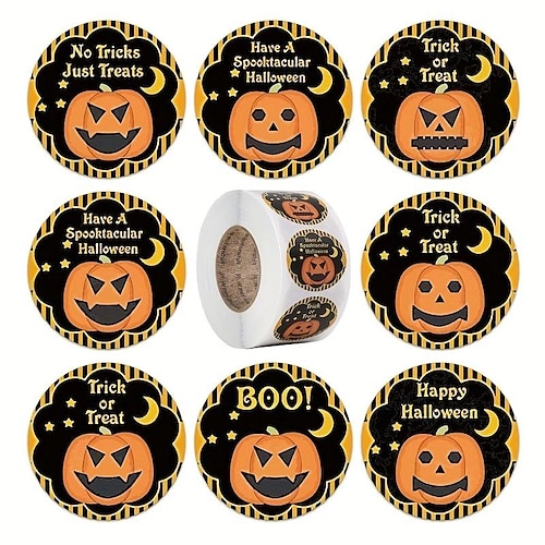 

20 Rollen/10000 Stück Happy Halloween Tier Geschenk Geschenk Danke Dekoration selbstklebende Aufkleber Etikett Versiegelungsaufkleber