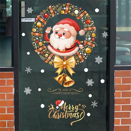 

Autocollants de fenêtre statiques en pvc, décorations de noël, autocollants de fenêtre d'affichage du père noël