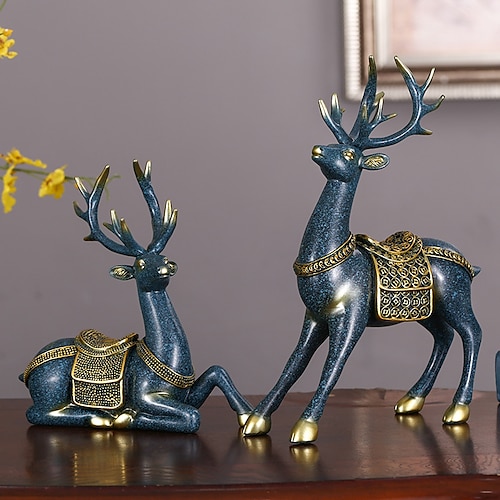 

Ornements de cerf de noël pour mariages, 2 pièces/ensemble, décoration de maison et armoires de télévision-cadeaux parfaits pour salon et pendaison de crémaillère